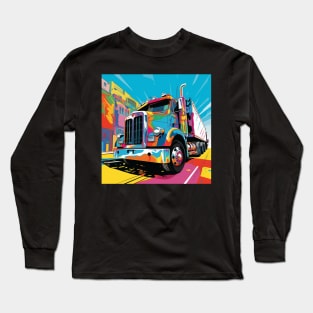 A Graphic Pop Art Drawing of a big American truck Long Sleeve T-Shirt